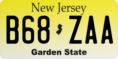 NJ license plate B68ZAA