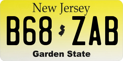 NJ license plate B68ZAB