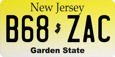 NJ license plate B68ZAC