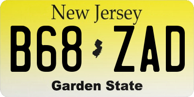 NJ license plate B68ZAD