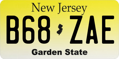 NJ license plate B68ZAE