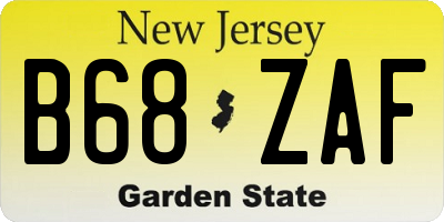 NJ license plate B68ZAF