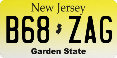 NJ license plate B68ZAG