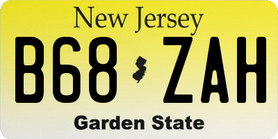 NJ license plate B68ZAH