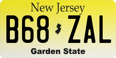NJ license plate B68ZAL