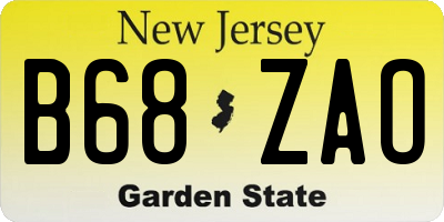 NJ license plate B68ZAO