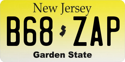 NJ license plate B68ZAP