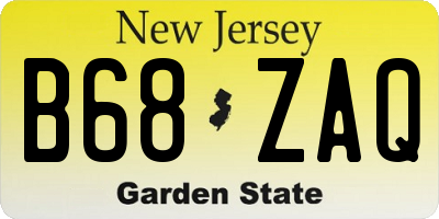NJ license plate B68ZAQ