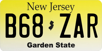 NJ license plate B68ZAR