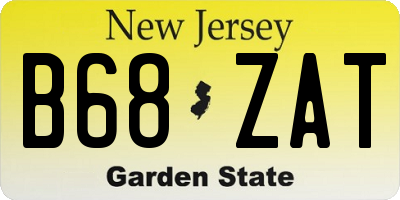 NJ license plate B68ZAT