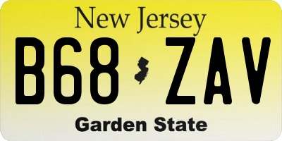 NJ license plate B68ZAV