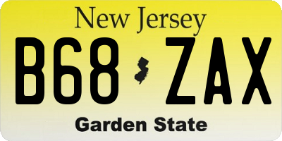 NJ license plate B68ZAX