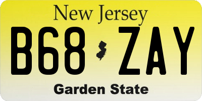 NJ license plate B68ZAY