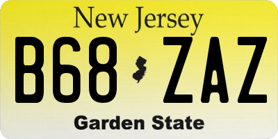 NJ license plate B68ZAZ