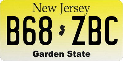 NJ license plate B68ZBC