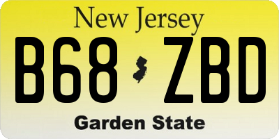 NJ license plate B68ZBD
