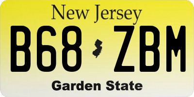 NJ license plate B68ZBM