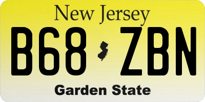NJ license plate B68ZBN