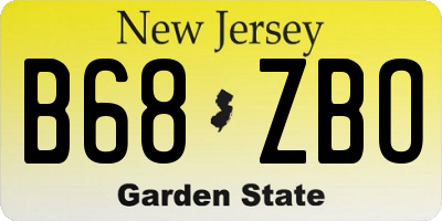NJ license plate B68ZBO