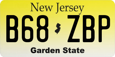 NJ license plate B68ZBP