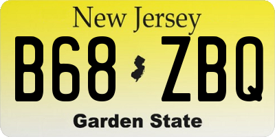 NJ license plate B68ZBQ