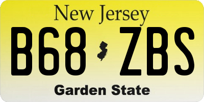 NJ license plate B68ZBS