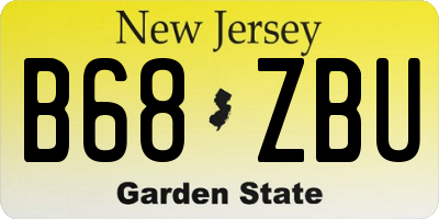 NJ license plate B68ZBU