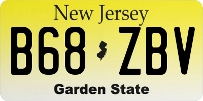 NJ license plate B68ZBV