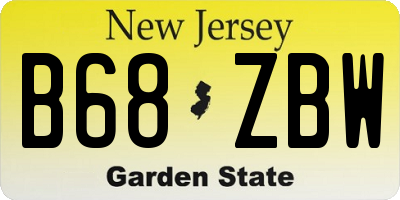 NJ license plate B68ZBW