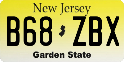 NJ license plate B68ZBX