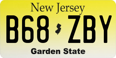 NJ license plate B68ZBY