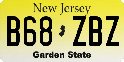 NJ license plate B68ZBZ