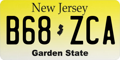 NJ license plate B68ZCA