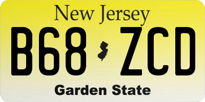 NJ license plate B68ZCD