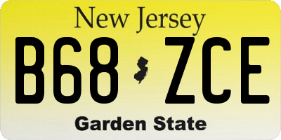 NJ license plate B68ZCE