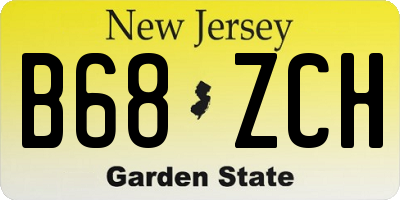 NJ license plate B68ZCH