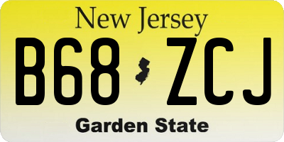 NJ license plate B68ZCJ