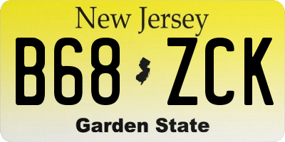 NJ license plate B68ZCK