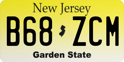NJ license plate B68ZCM