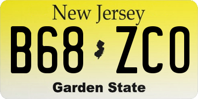 NJ license plate B68ZCO