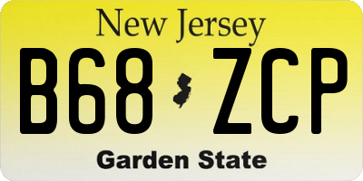 NJ license plate B68ZCP
