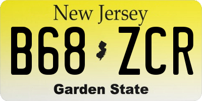 NJ license plate B68ZCR