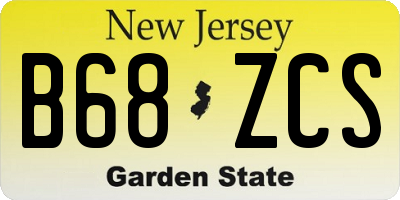 NJ license plate B68ZCS