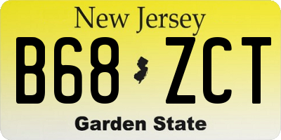 NJ license plate B68ZCT