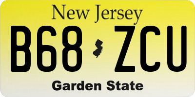 NJ license plate B68ZCU