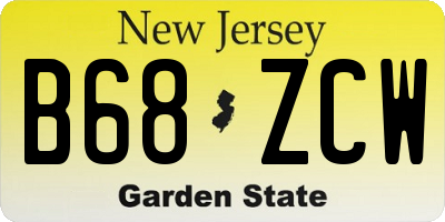 NJ license plate B68ZCW