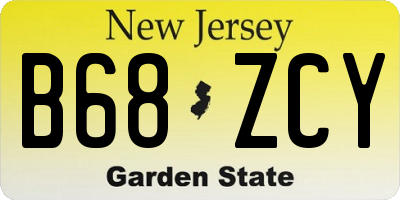 NJ license plate B68ZCY
