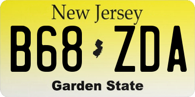 NJ license plate B68ZDA