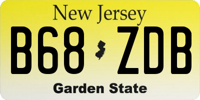 NJ license plate B68ZDB