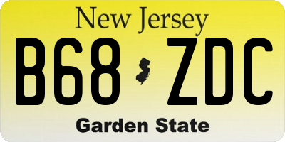 NJ license plate B68ZDC